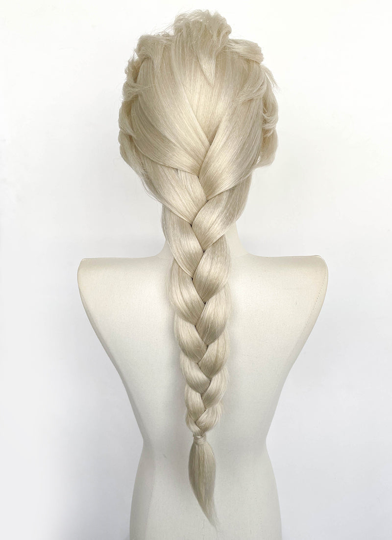 Frozen Elsa Pastel Ash Blonde Wavy Yaki Lace Front Synthetic Wig