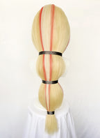 Hazbin Hotel Charlie Morningstar Blonde Mixed Red Straight Yaki Lace Front Synthetic Wig LF6173