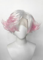 Hazbin Hotel Angel Dust White Mixed Pink Wavy Lace Front Synthetic Hair Wig LF6180