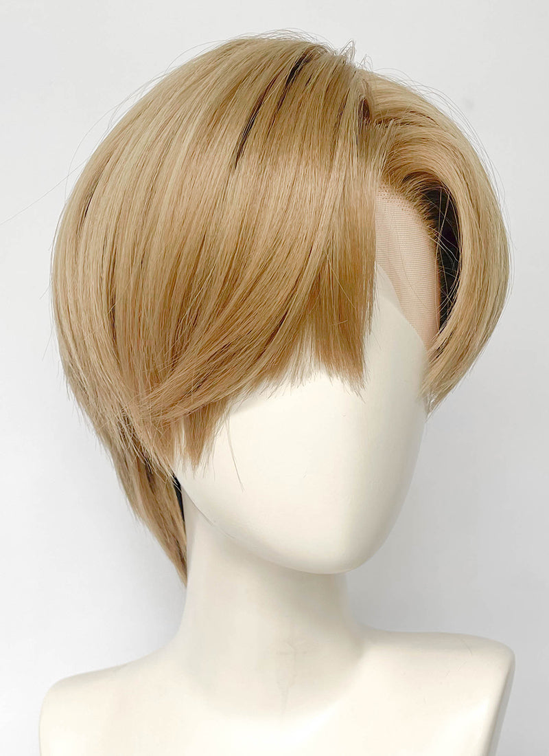 Mixed Blonde Straight Lace Front Synthetic Men's Wig NM008