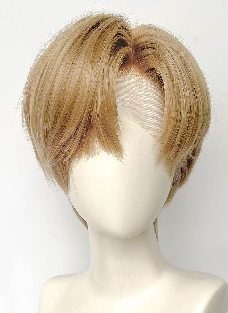 Mixed Blonde Straight Lace Front Synthetic Men's Wig NM008