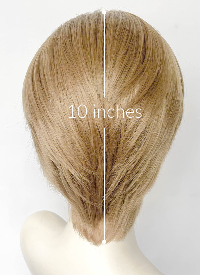Mixed Blonde Straight Lace Front Synthetic Men's Wig NM008