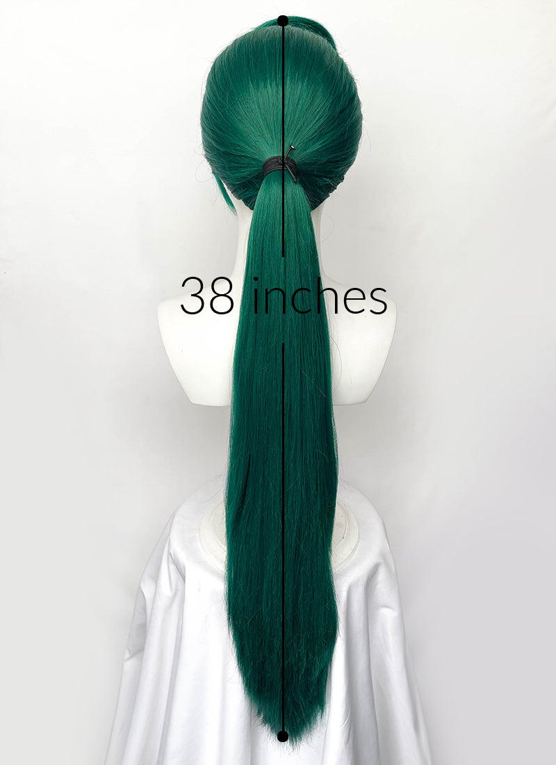 Pokemon Scarlet Pokemon Violet Rika Green Ponytail Lace Front Wig LF6187