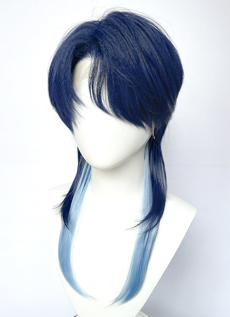 Dark Moon: THE BLOOD ALTAR SOLON Straight Two Tone Blue Lace Front Synthetic Wig LF6190