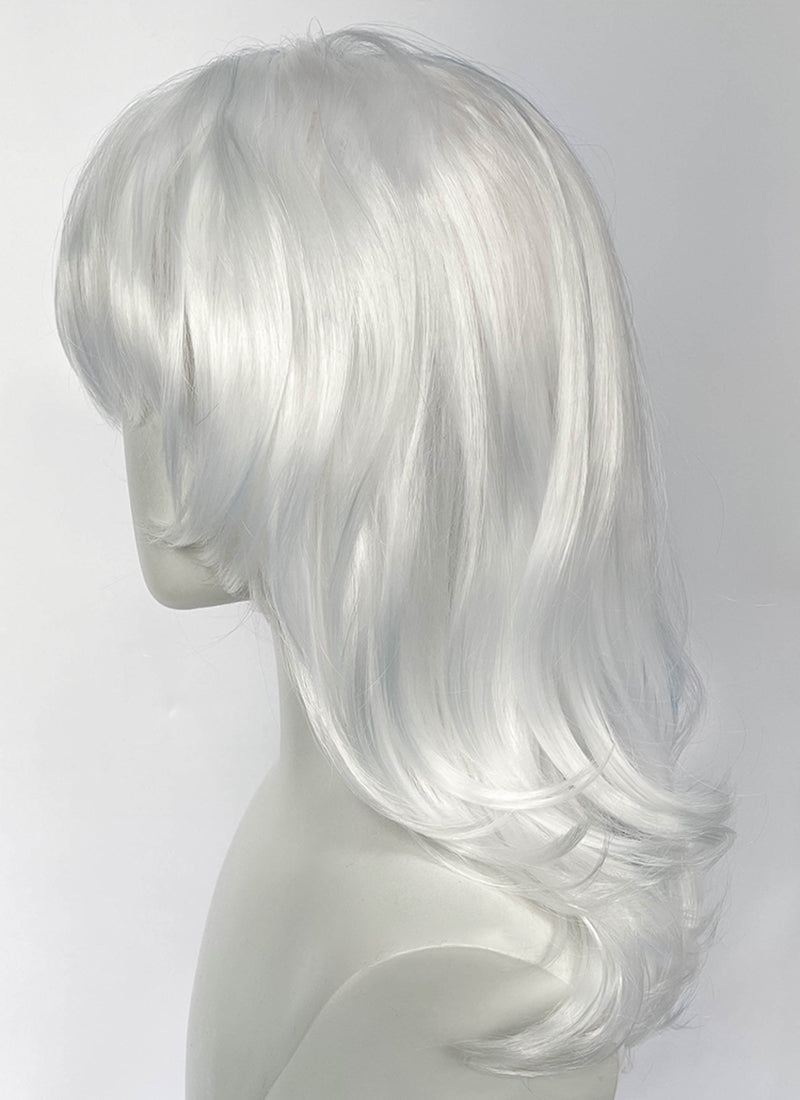 Marvel Rivals Luna Snow Wavy Pastel Blue White Split Color Lace Front Synthetic Wig LF6197