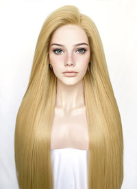 Straight Yaki Blonde Lace Front Synthetic Wig LF701S