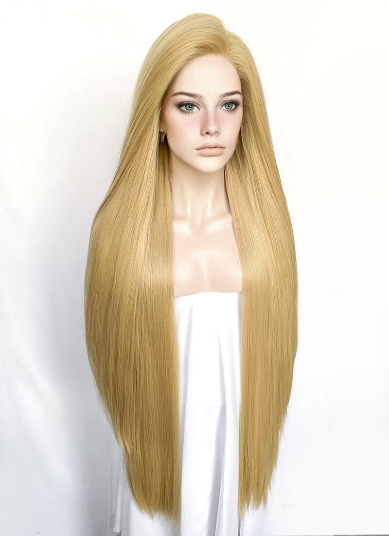 Straight Yaki Blonde Lace Front Synthetic Wig LF701S – Wig
