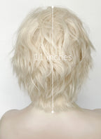Platinum Blonde Wavy Lace Front Synthetic Men's Wig LF8000