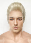 Pastel Ash Blonde Straight Slicked Back Lace Front Synthetic Men's Wig LF8037