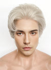 Pastel Grey Blonde Straight Lace Front Synthetic Men's Wig LF8038