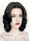 Snow White 1937 Jet Black Wavy Bob Lace Front Synthetic Wig LF8040