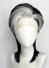 Black With Silver White Straight Lace Front Synthetic Wig LF8041