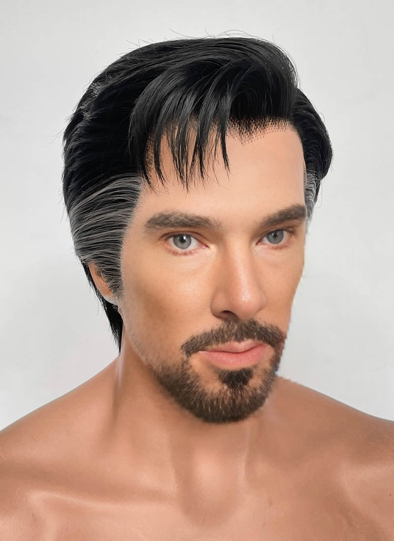 Marvel Doctor Strange Black Mixed Grey Straight Lace Front