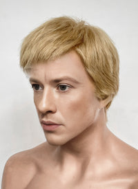 The Fantastic Four Human Torch Johnny Storm Golden Blonde Straight Yaki 13" x 6" Lace Top Synthetic Men's Wig LF8071