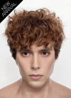 Brown Curly Mod Lace Front Synthetic Men's Wig LF8075