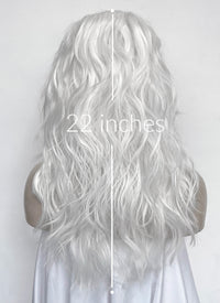 White Wavy Mullet Lace Front Synthetic Wig LF8076