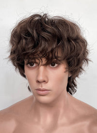 Wednesday Tyler Galpin Brunette Curly Lace Front Synthetic Men's Wig LF8077