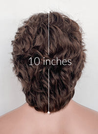 Wednesday Tyler Galpin Brunette Curly Lace Front Synthetic Men's Wig LF8077