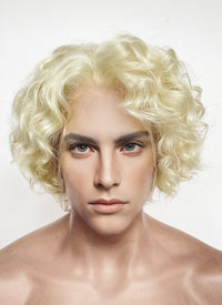 Blonde Curly Lace Front Synthetic Men's Wig LF8081