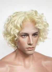 Blonde Curly Lace Front Synthetic Men's Wig LF8081