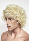 Blonde Curly Lace Front Synthetic Men's Wig LF8081
