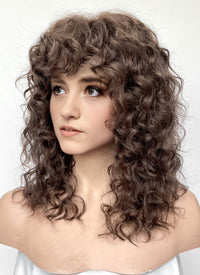 Stranger Things Nancy Wheeler Brunette Curly Lace Front Synthetic Hair Wig LF8085