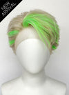 Ash Blonde Mixed Green Wavy Lace Front Synthetic Men's Wig LF8090