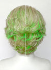 Ash Blonde Mixed Green Wavy Lace Front Synthetic Men's Wig LF8090