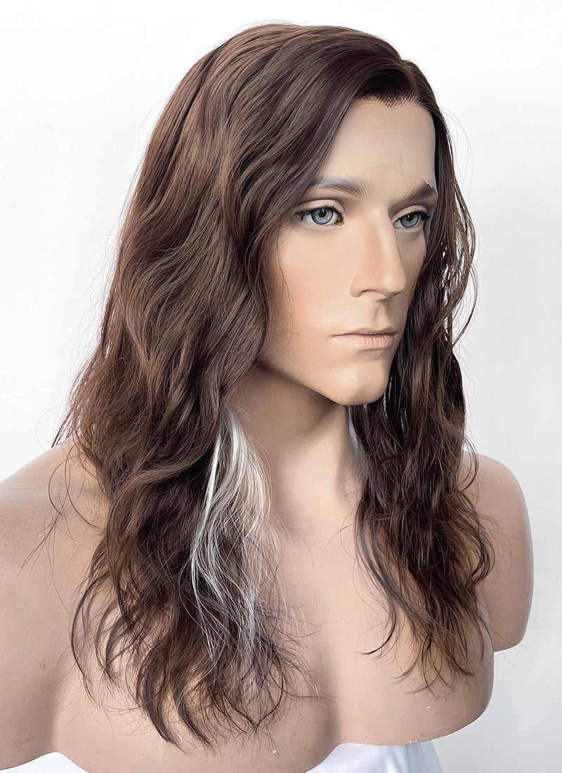 PSA8 カツラのウィンディ Frankenstein 2025 The Creature Brown With Sliver Grey Wavy Lace