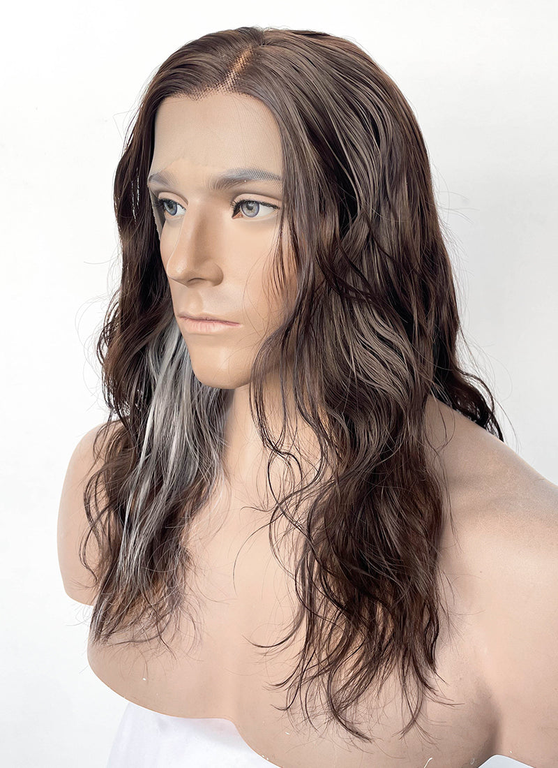 Frankenstein 2025 The Creature Brown With Sliver Grey Wavy Lace