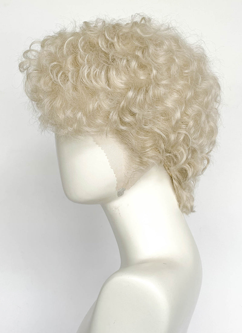 Ash Blonde Curly Lace Front Synthetic Men's Wig