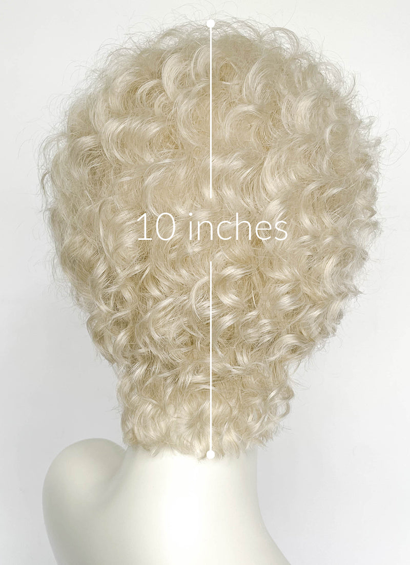 Ash Blonde Curly Lace Front Synthetic Men's Wig