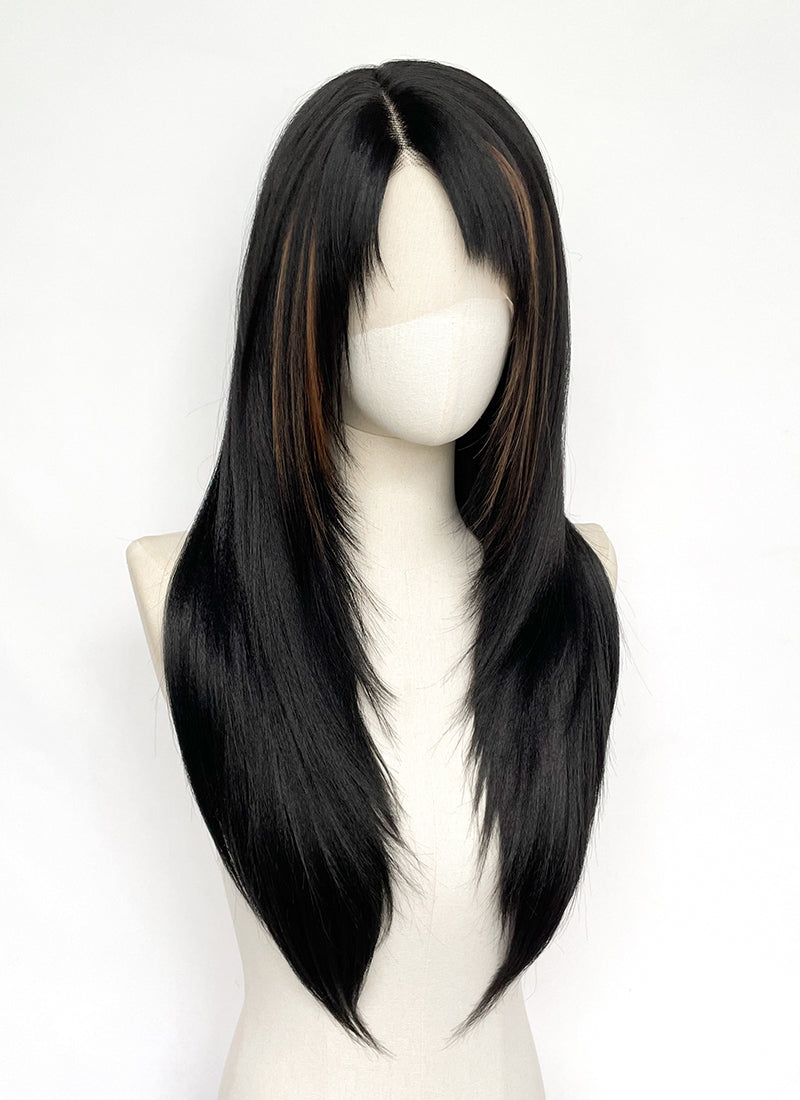 Final Fantasy VIII Rinoa Heartilly Straight Black Mixed Brown Lace