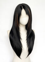 Final Fantasy VIII Rinoa Heartilly Straight Black Mixed Brown Lace Front Synthetic Wig LF8122