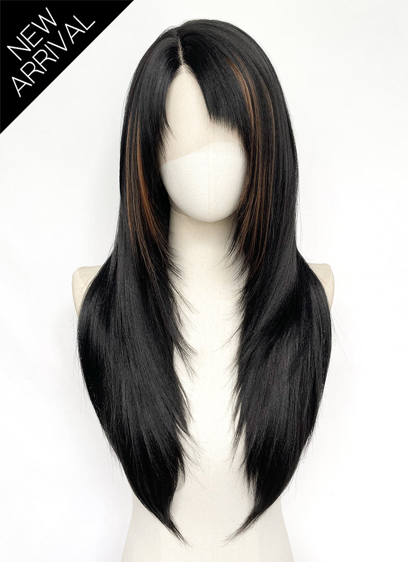 Final Fantasy VIII Rinoa Heartilly Straight Black Mixed Brown Lace
