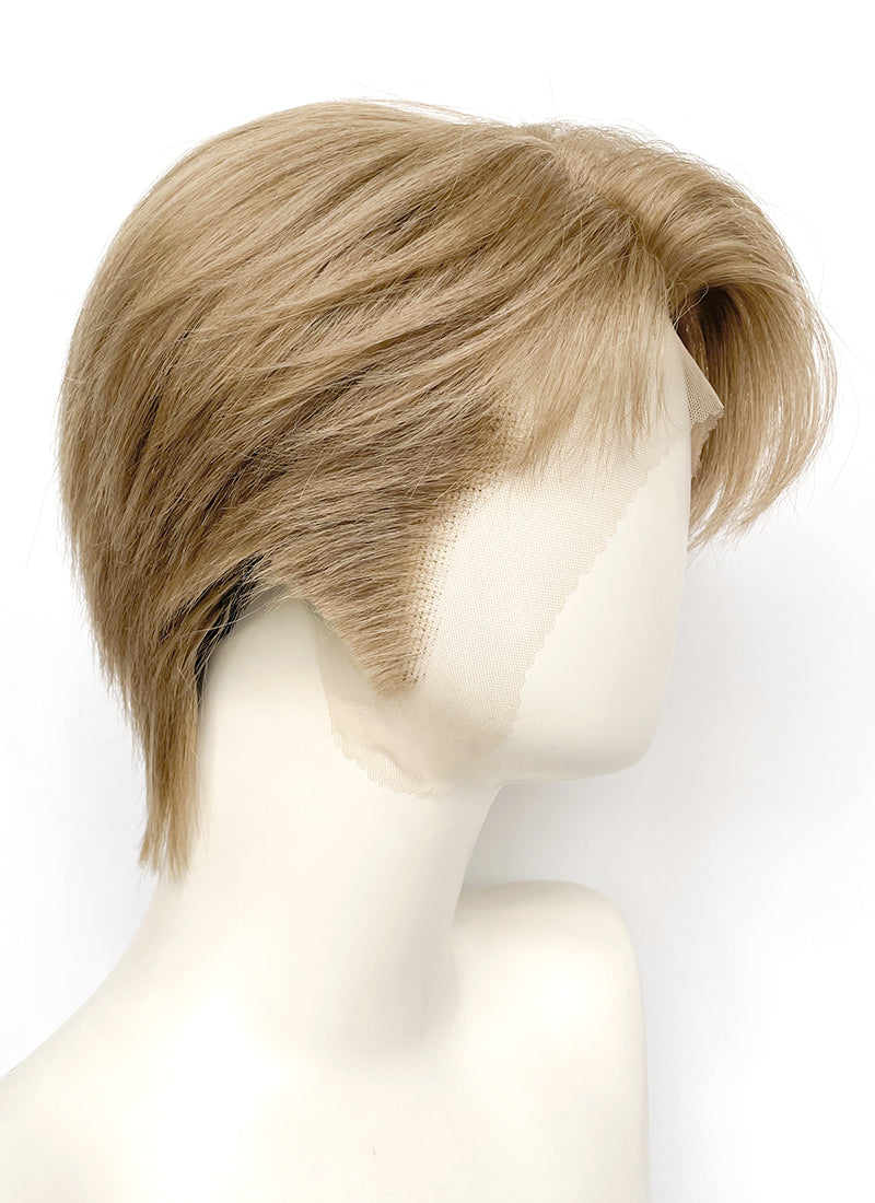 Medium Blonde Straight Lace Front Synthetic Men's Wig NM011