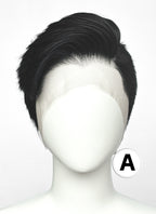 Short Lace Front Wig with Shaved Side - 2 Styles Available | Multiple Colors | Free 2 Wig Caps Included LF8127