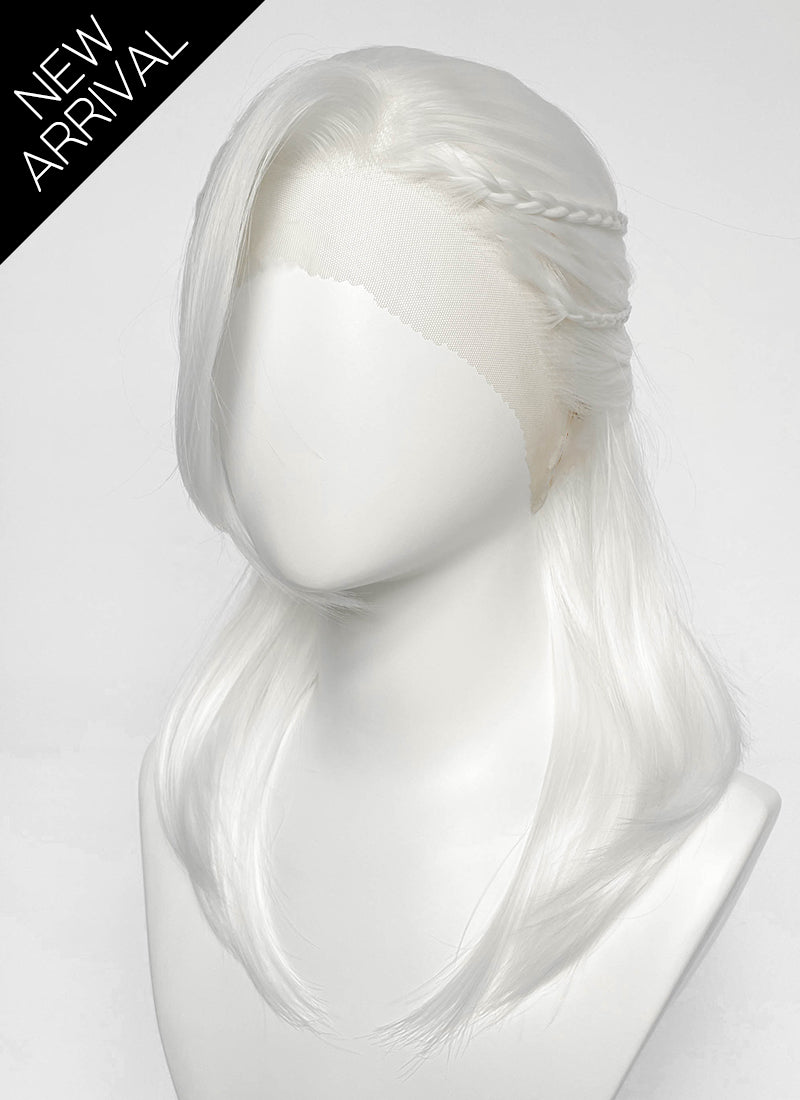 White Braided Lace Front Synthetic Men's Wig | WigIsFashion