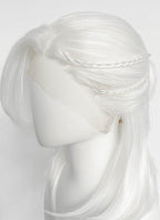 White Braided Lace Front Synthetic Men's Wig LF8132
