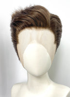 007 First Light James Bond Brunette Wavy Lace Front Synthetic Men's Wig LF8136