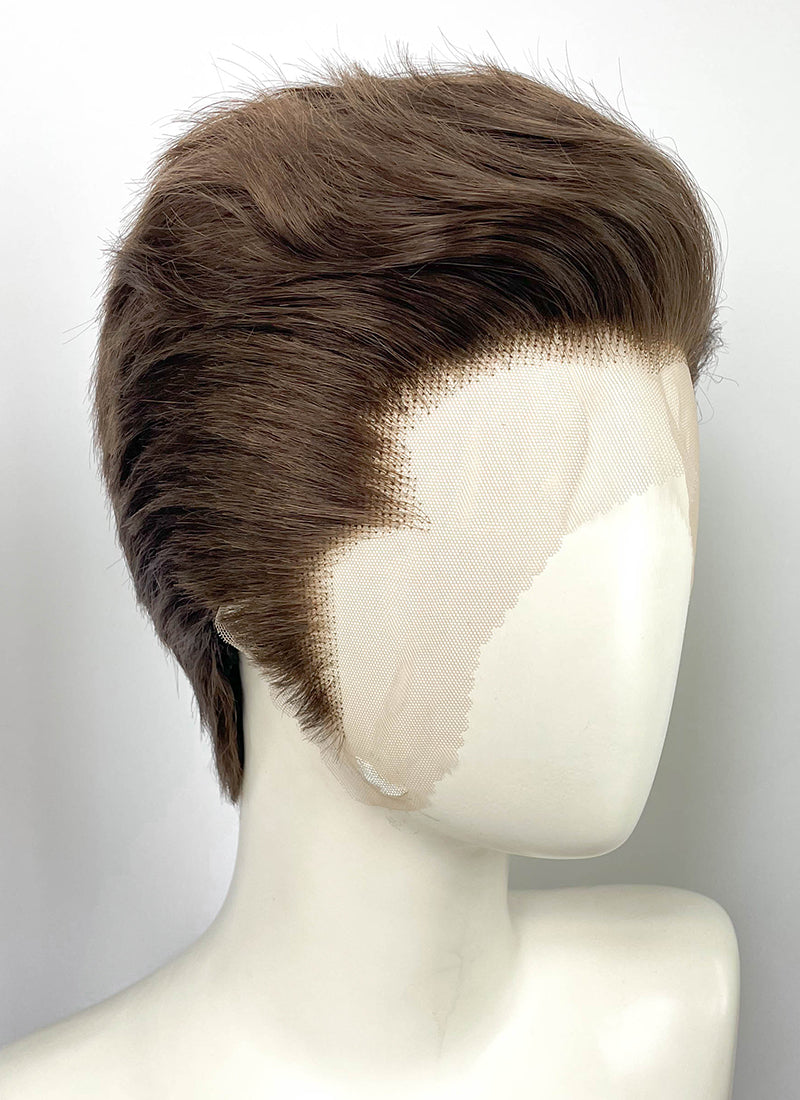 007 First Light James Bond Brunette Wavy Lace Front Synthetic Men's Wig LF8136
