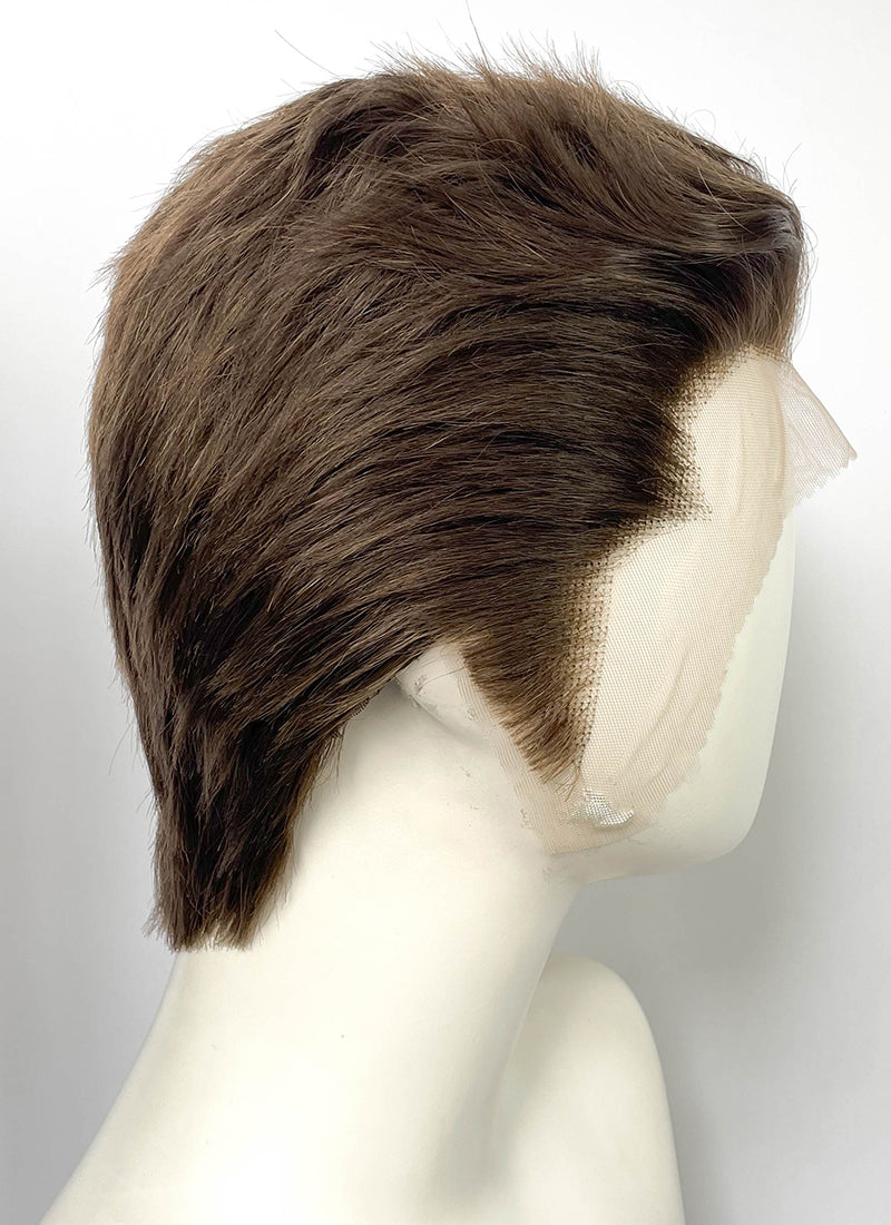 007 First Light James Bond Brunette Wavy Lace Front Synthetic Men's Wig LF8136