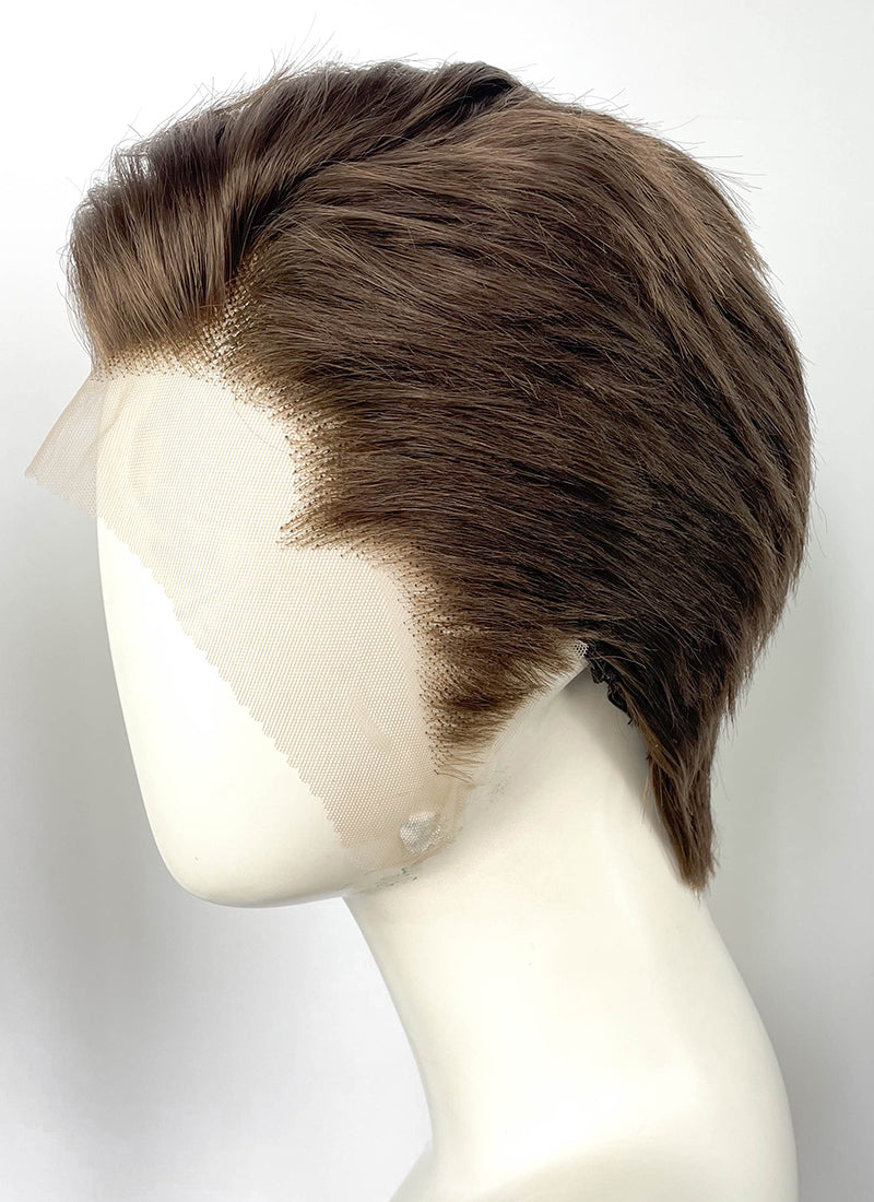 007 First Light James Bond Brunette Wavy Lace Front Synthetic Men's Wig LF8136