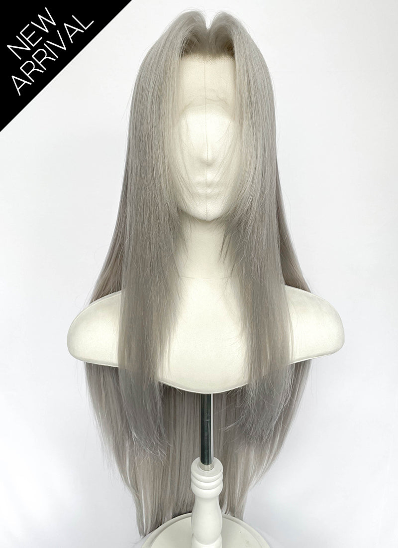 Final Fantasy Sephiroth Grey Straight Lace Front Synthetic Men's Wig LF8141