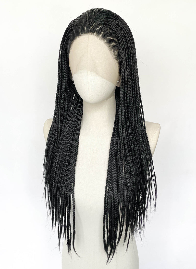 Black Braided Lace Front Synthetic Wig LFCS259