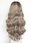 Brown With Dark Roots Wavy Lace Front Synthetic Wig LFCS265