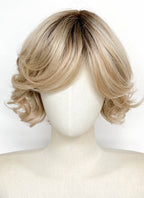 Blonde With Dark Roots Wavy Mono Top Lace Wig LFCS304