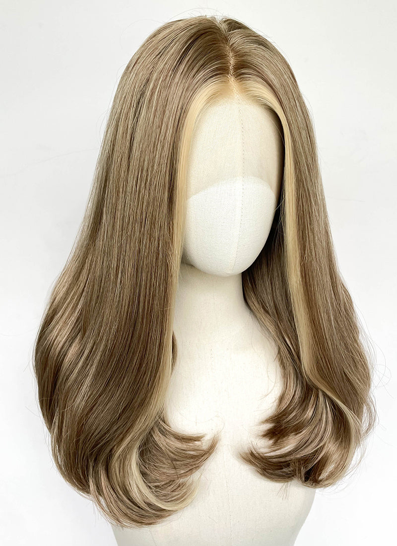 Mixed Blonde Straight Lace Front Synthetic Wig LFCS350