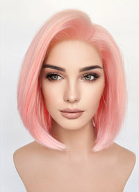 Pastel Pink Straight Bob Lace Front Synthetic Wig LFK5563