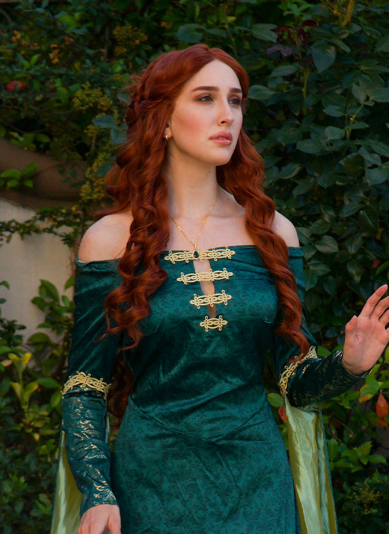 House of the Dragon Queen Alicent Auburn Curly Lace Front Synthetic Wig LFK5567